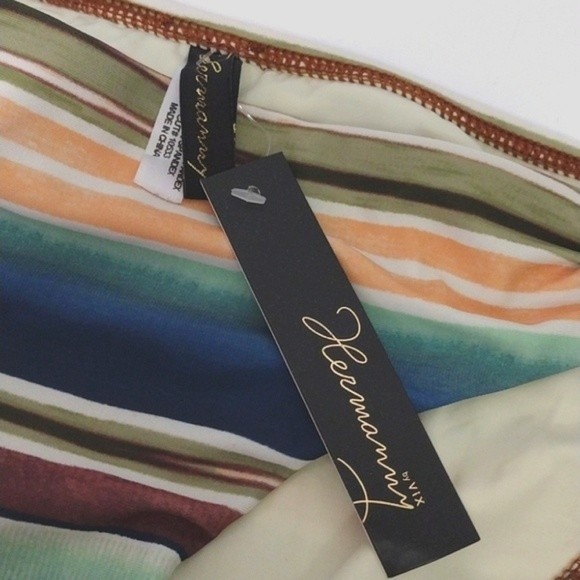 NWT Vix Paula Hermanny Multicolored Striped Triangle Bikini Bottom Swimwear - Picture 6 of 7